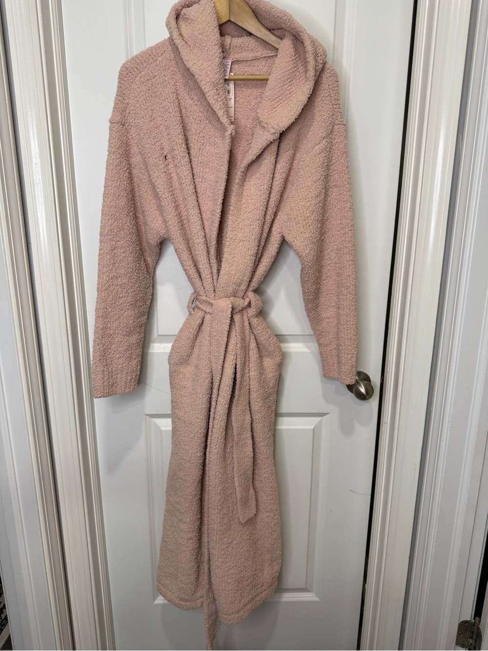 Victoria's Secret Cozy Chenille Hooded Long Robe Pink Small